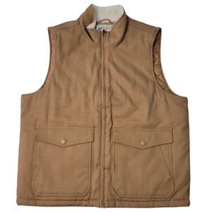 WP WEATHERPROOF Men's Sherpa Collar Full-Zip Workwear Vest - Harvest Tan